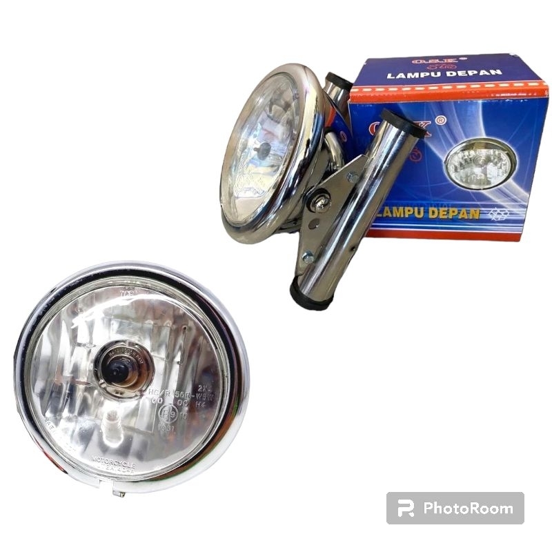 LAMPU DEPAN PESEK JUTE KACA BENING BATOK CHROME  MURAH