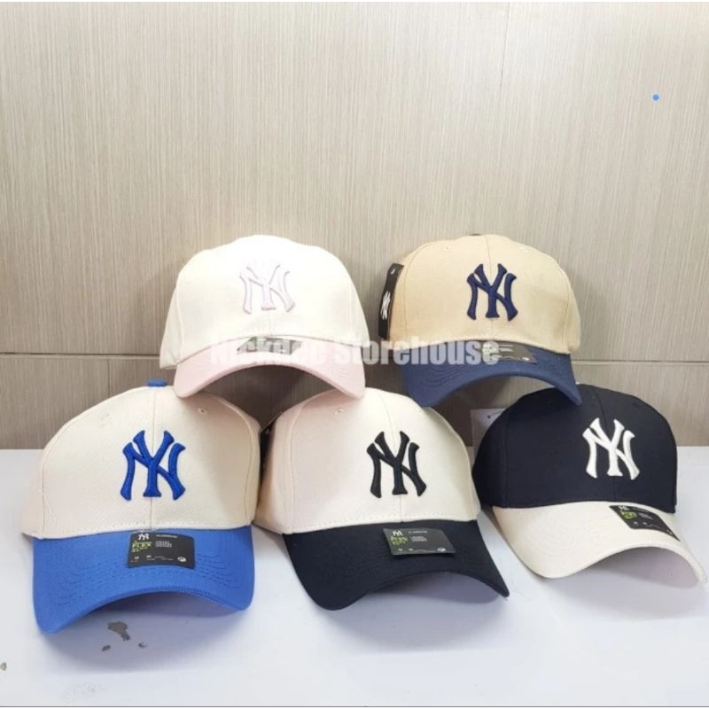 TOPI BASEBALL NEWYORK NYC TWO TONE | TOPI MLB NY BORDIR LOGO PREMIUM IMPORT