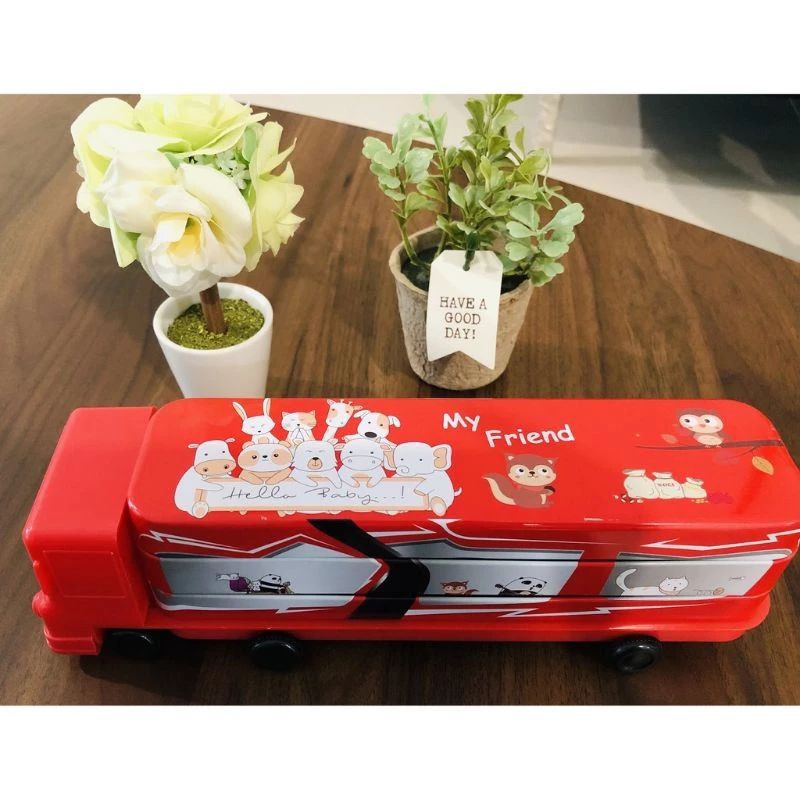 

Tempat Pensil Anak Anak Tepak Pensil Bentuk Kereta Berbahan Kaleng