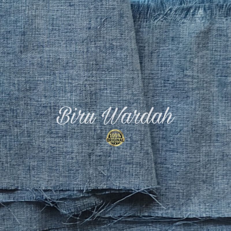 Kain Katun Madinah Premium Biru Wardah per 0,5 meter