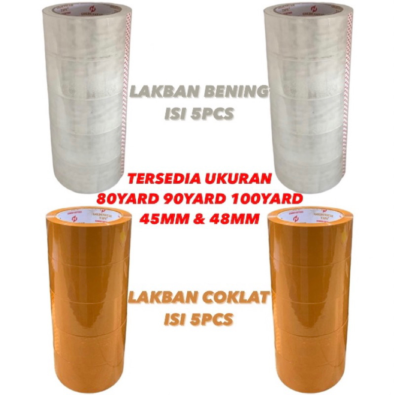 

Lakban Bening Lakban Coklat 45mm 48mm 80yard 90yard 100yard Isolasi Selotip Clear Tape