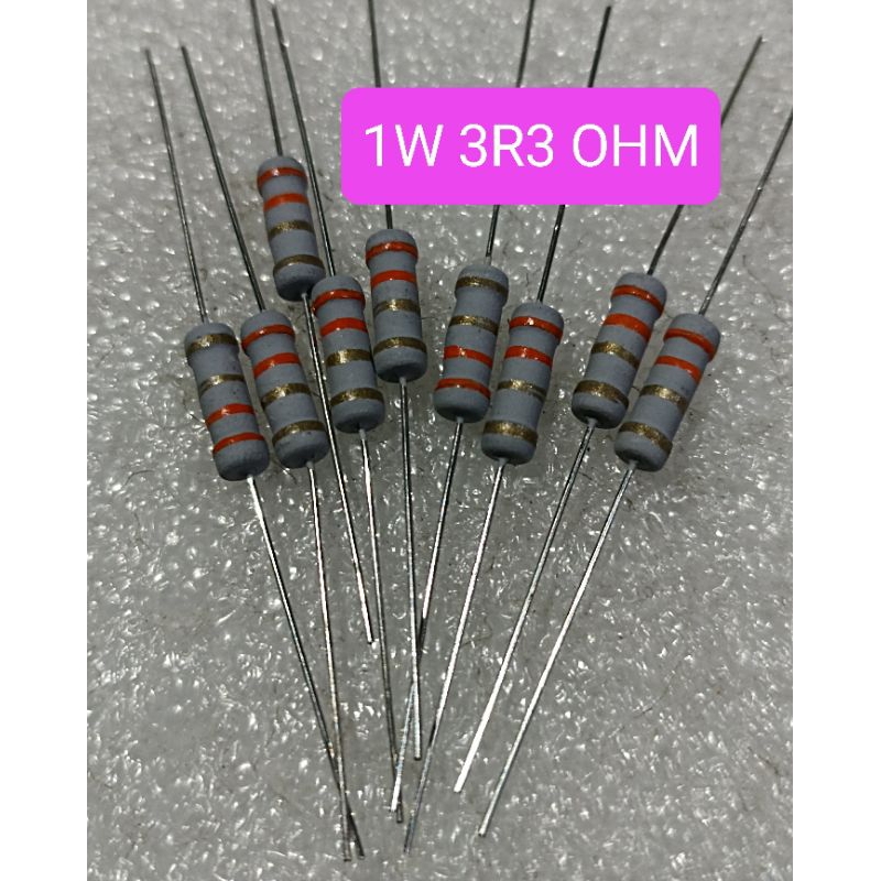 10BUAH RESISTOR 1WATT 3.3OHM 3R3 OHM 1 WATT 3.3 OHM 3R3OHM 1WATT