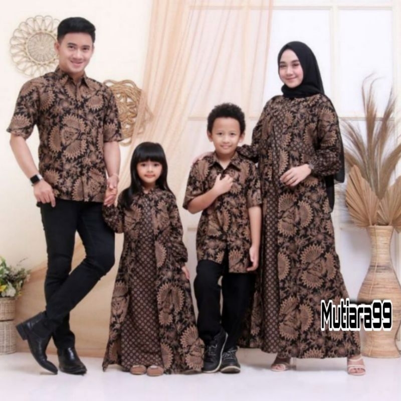 COUPLE BATIK COUPLE KELUARGA MODERN SARIMBIT BAJU GAMIS BATIK COUPLE