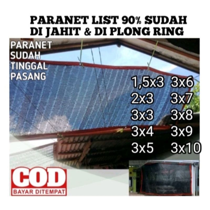 Paranet 90% sudah jahit pinggir dan plong