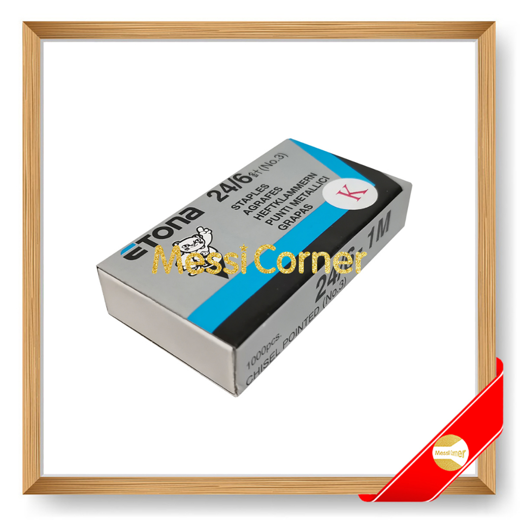 

Etona Staples Paku Tembak Isi Stapler Gun Tacker Nomor 3 (24/6) Special Untuk Kayu 1 Box Kecil Isi Seribu Biji