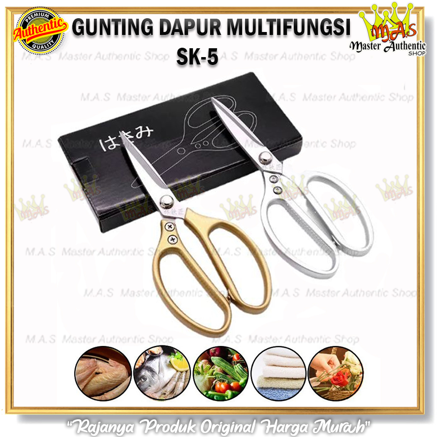 Gunting Dapur JAPAN SK5 Tajam Kuat Tebal Stainless Steel Kitchen Multifungsi