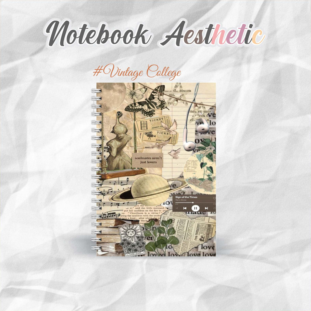 

NOTEBOOK A5 VINTAGE COLLEGE CATATAN/JURNAL BOOKPAPER GRID/KOTAK2#DOTTED/TITIK2#BLANK/POLOS