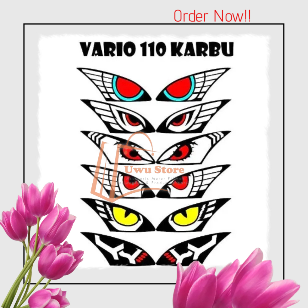 Stiker sticker variasi lampu depan vario cw karbu 110