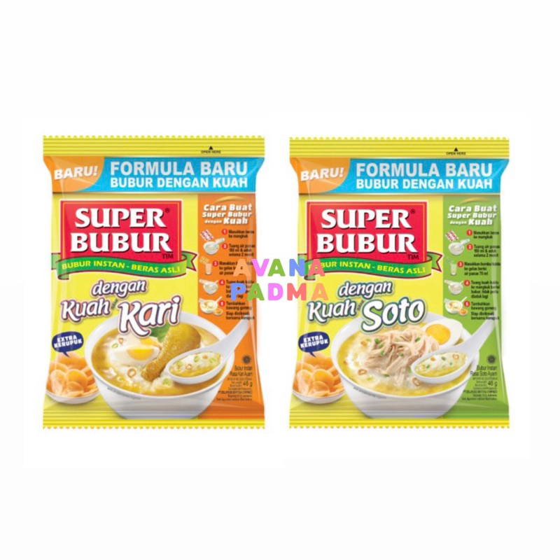 

Super Bubur Instan (2 Varian Rasa) (46g)