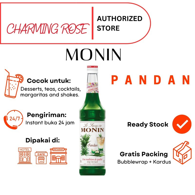 

Monin Pandan Syrup 700ml Sirup Pandan Minuman