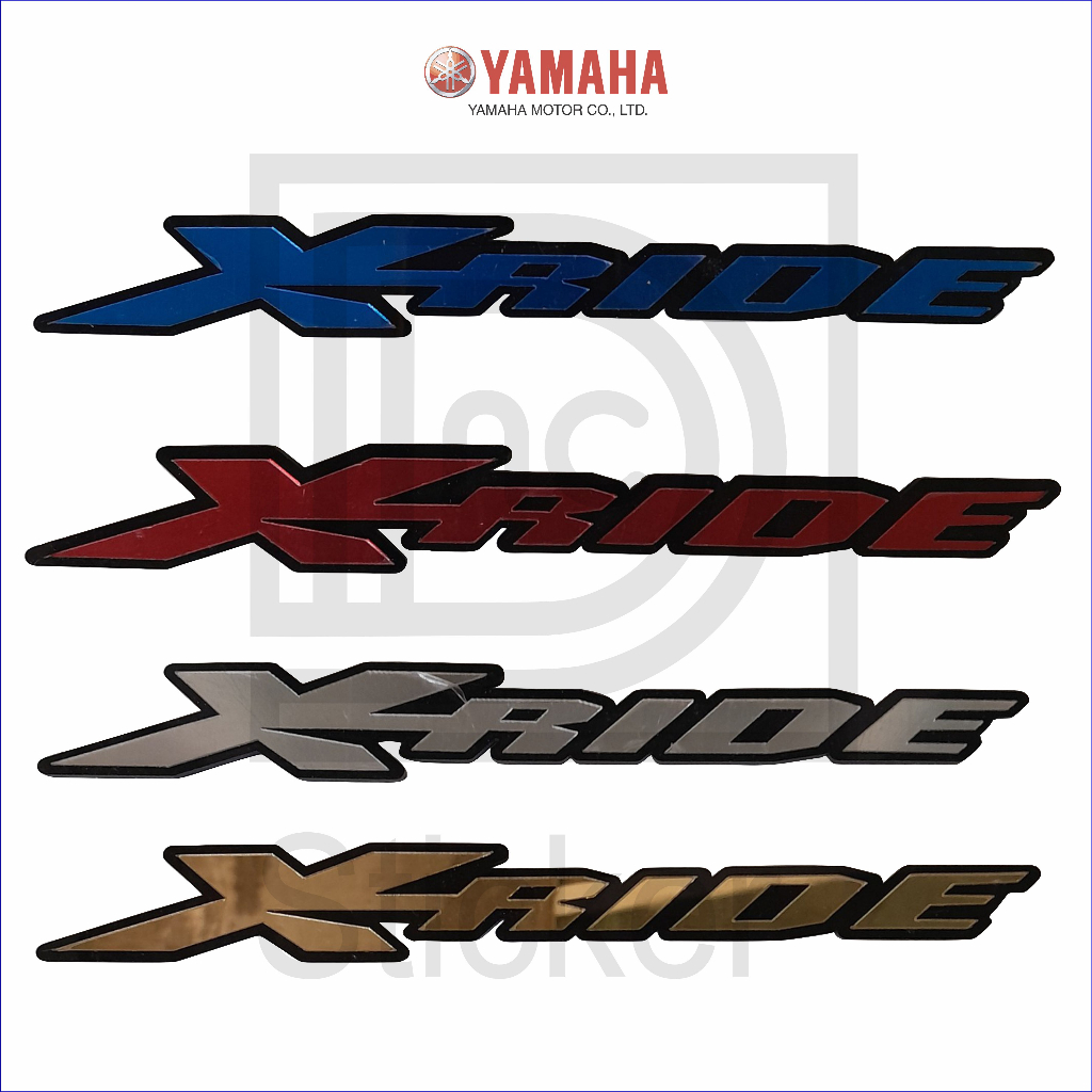 2pc Emblem Yamaha XRIDE Timbul Logo Motor 3D Akrilik Variasi bukan stiker