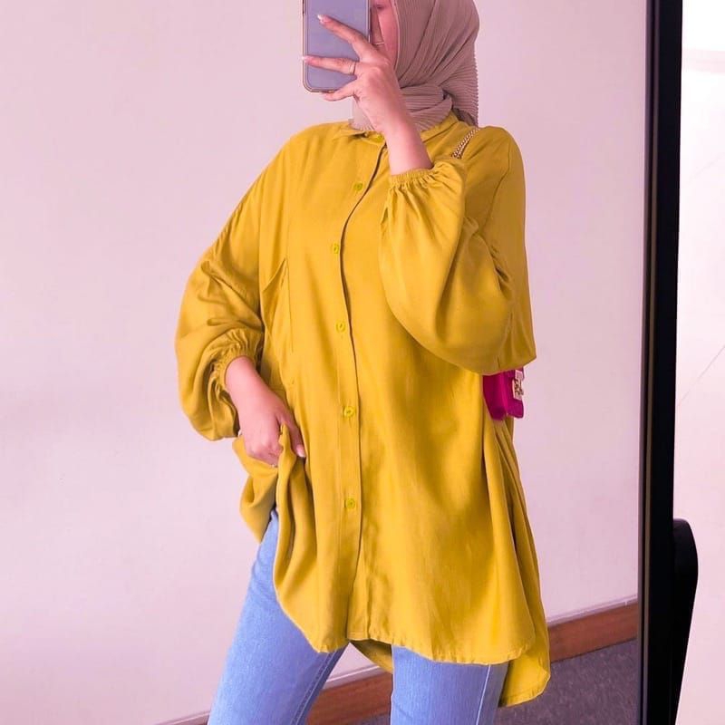 Kemeja Blouse Oversize Ld 140 BB 110 Kg / Kemeja Blouse Super Jumbo 5XL Ld 140 Bigsize