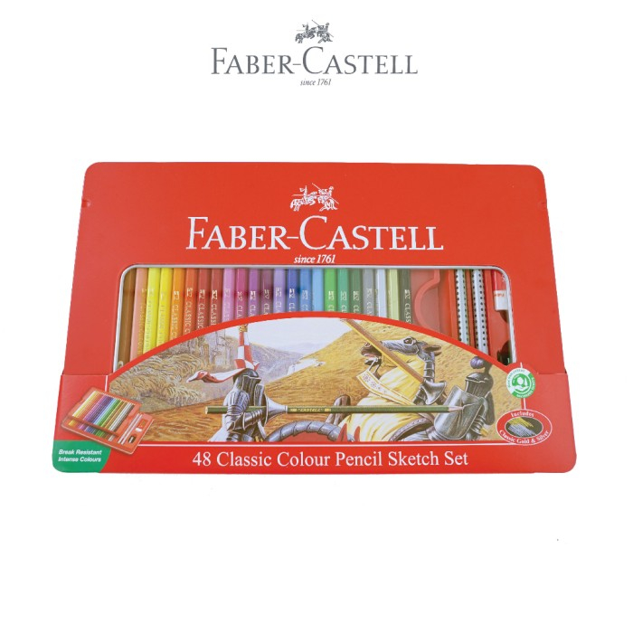 

Faber Castell Classic Colour Pencil Pensil Warna set 48 Tin Case 115849