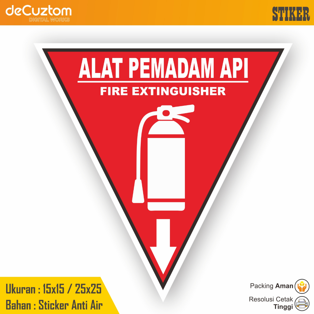 

Stiker Sign K3 Rambu Safety Segitiga APAR / Stiker Label Simbol Segitiga APAR Alat Pemadam Api