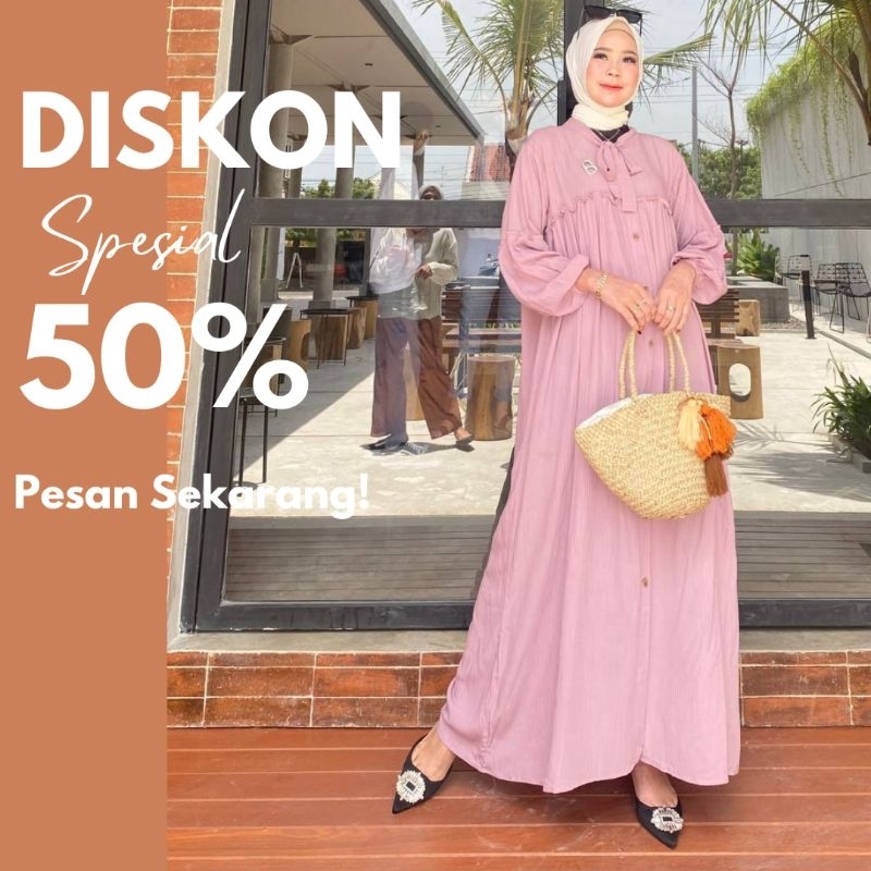 Gamis Jumbo Isyana Crinkle Airflow LD 120-140cm