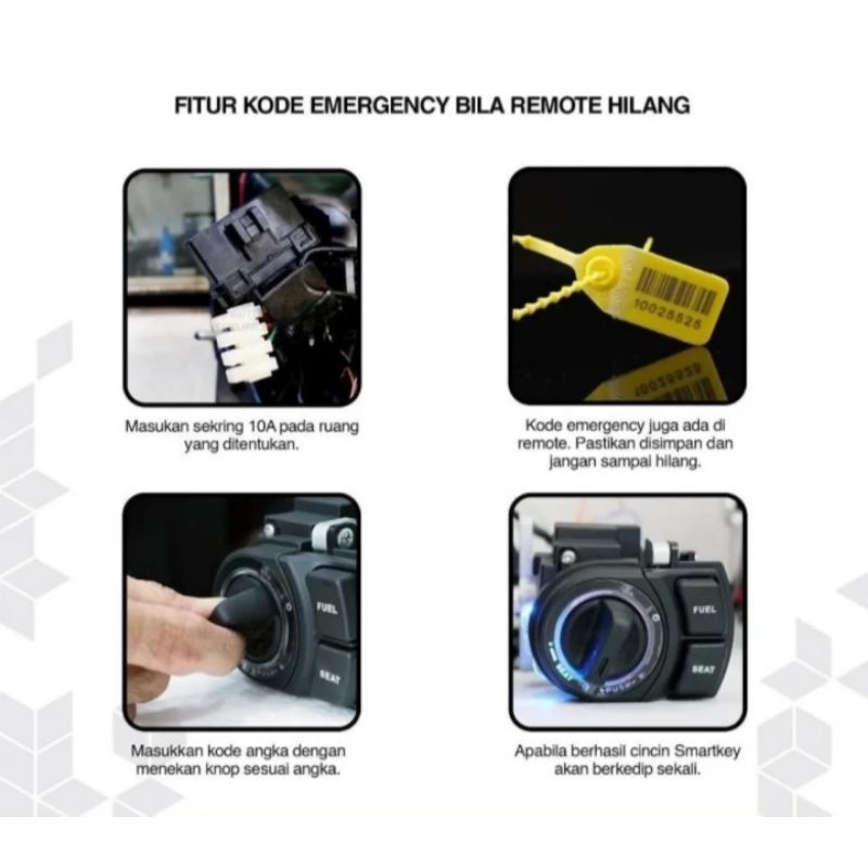 NINE LUMINOS KUNCI KONTAK REMOTE ANTI MALING KEYLESS NMAX