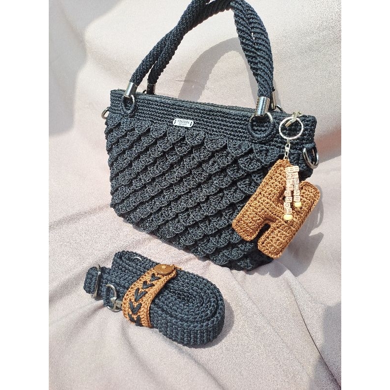 Tas rajut modern, pesta, tas rajut kekinian, tas rajut trendy, croco bag