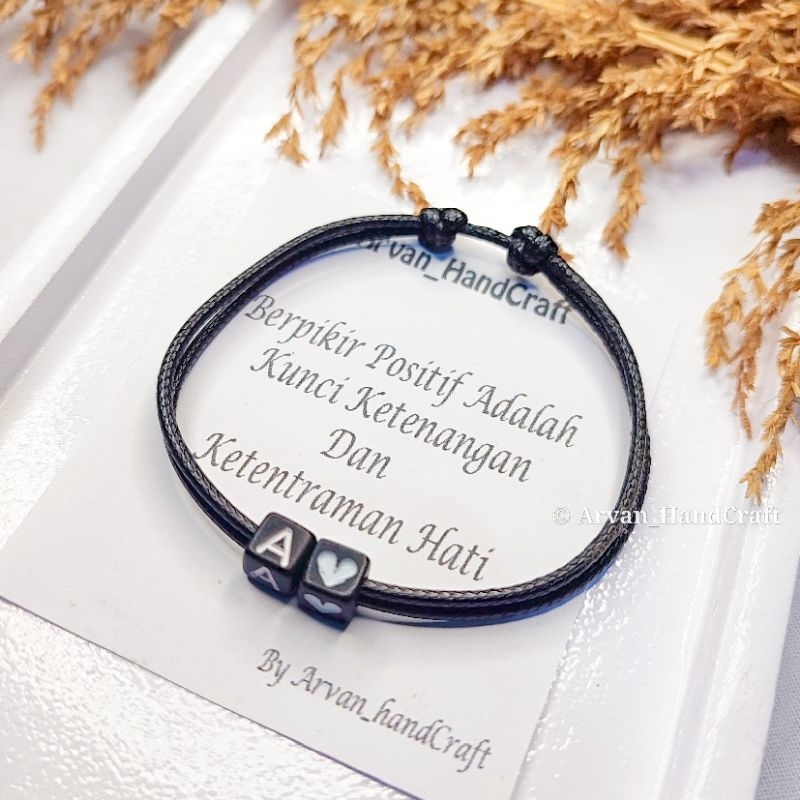 Gelang Inisial Kotak Kubus Model Love 2