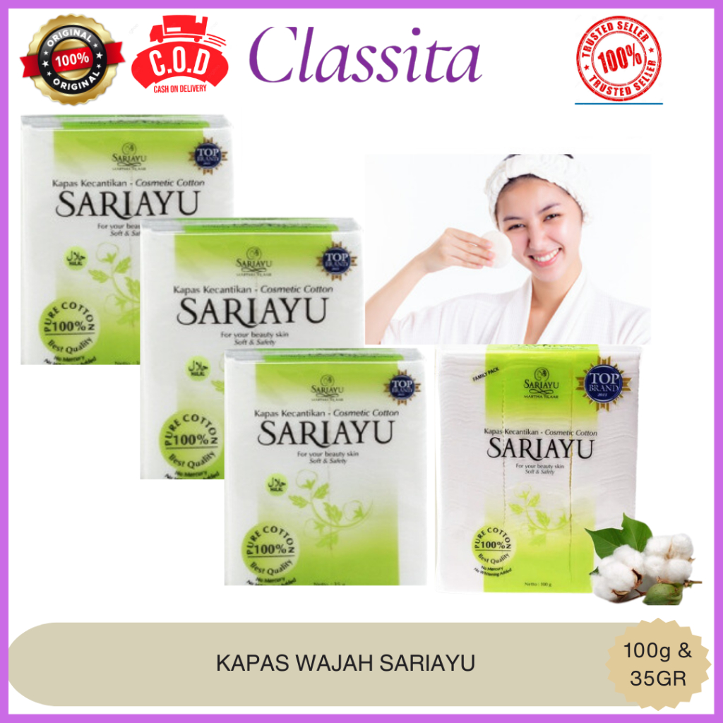 Kapas Wajah Sariayu / SariAyu Kapas Kecantikan / Kapas Wajah Murah / Kapas Wajah Sariayu HALAL&BPOM