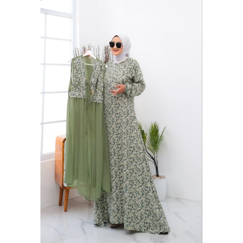 GAMIS SET OUTER  SABYAN KEKINIAN/GAMIS ROMPI TERPISAH/GAMIS 2IN1 TERLARIS