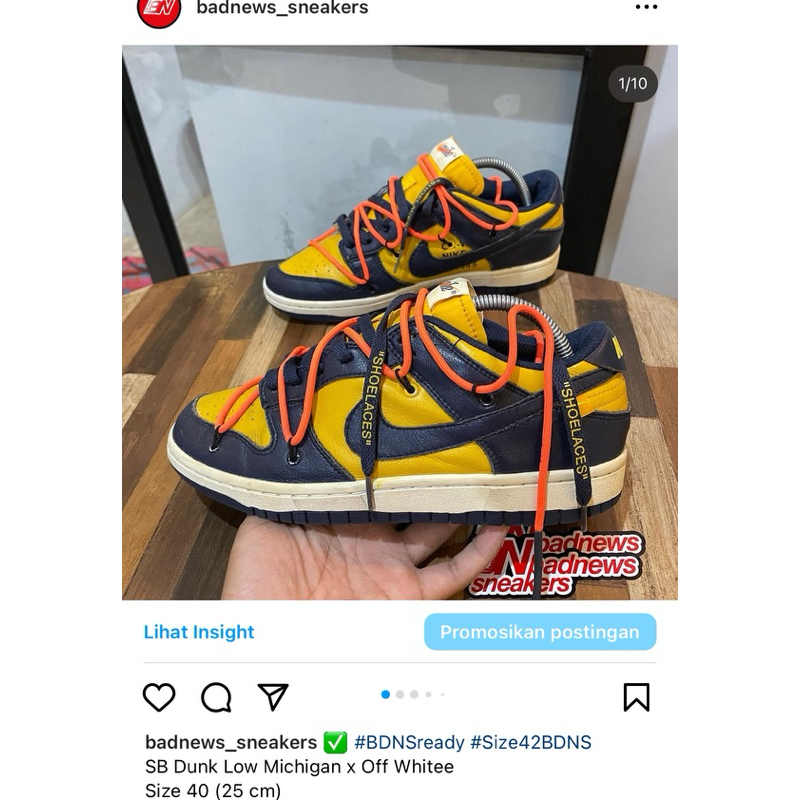 SB dunk low michigan x offwhite