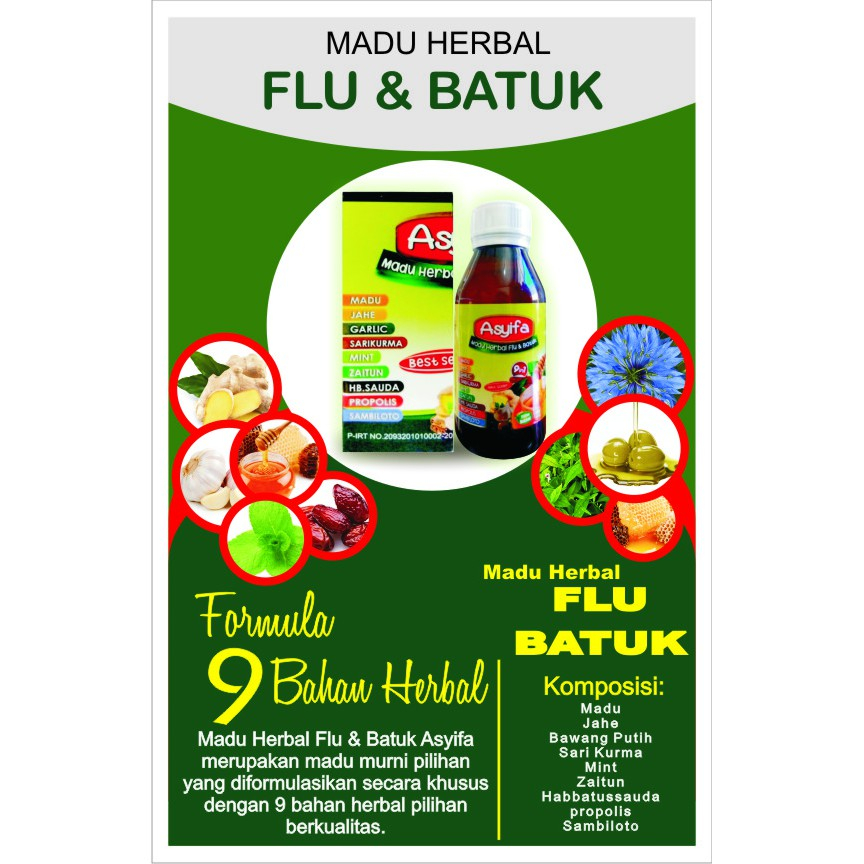Madu Flu & Batuk Asyifa 9 in 1 - Madu Batuk Asyifa Original