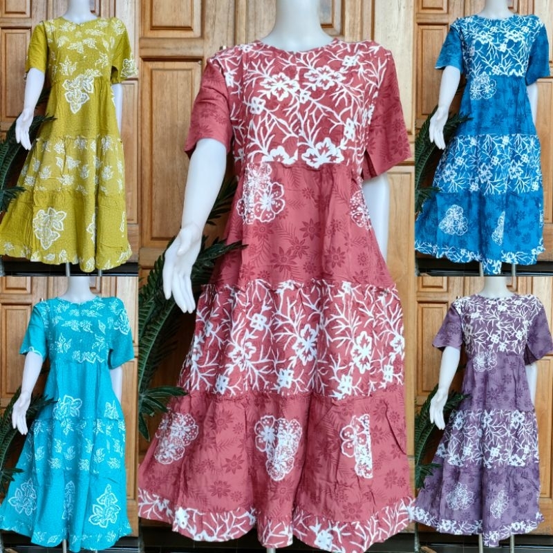 DASTER PENDEK BUSUI KEKINIAN BY PUTRI DIANA PANJANG SELUTUT LENGAN PENDEK TALI PINGGANG UKURAN M