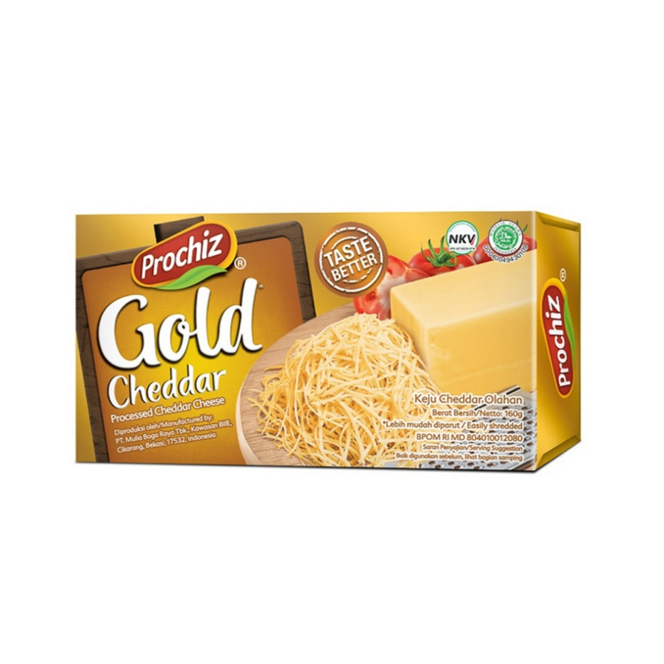 

Prochiz Gold Cheddar Keju Olahan Susu 160 Gram