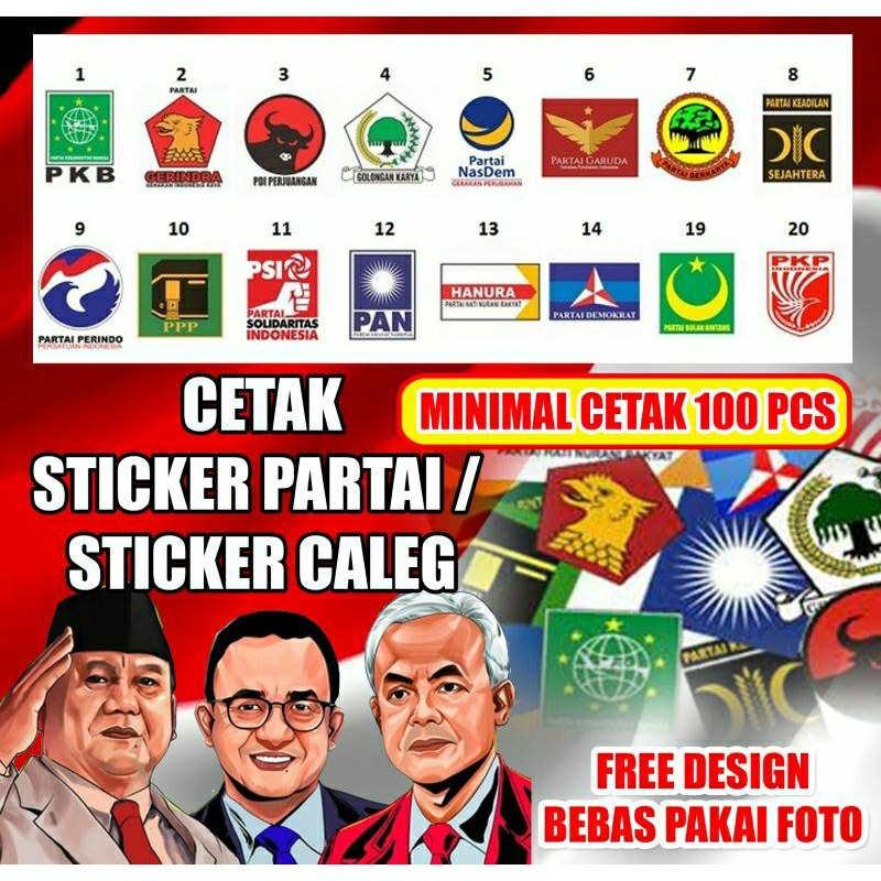 stiker partai | stiker caleg | cetak stiker partai | cetak stiker pemilu | stiker promosi | minimal 