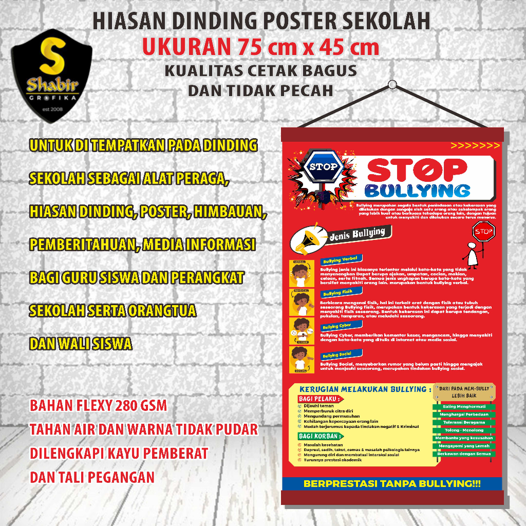 

ALAT PERAGA, HIASAN DINDING, POSTER STOP BULLYING