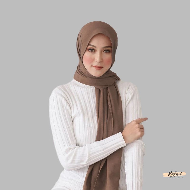 Pashmina Diamond Crepe Premium/ Hijab Pashmina Diamond Jahit Tepi/ Pashmina Diamond
