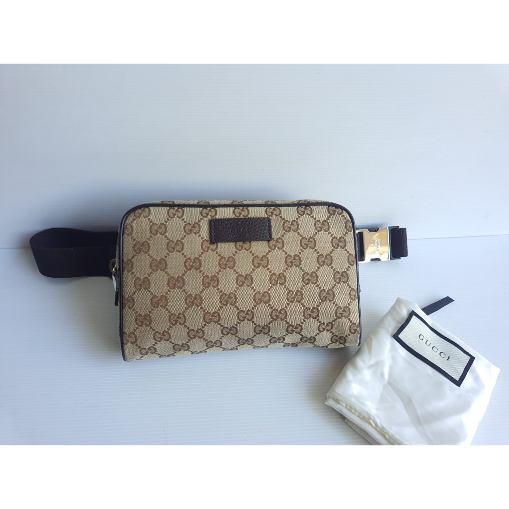 Gucci Canvas Monogram Waist Bag Tas Wanita Authentic Branded Original Preloved