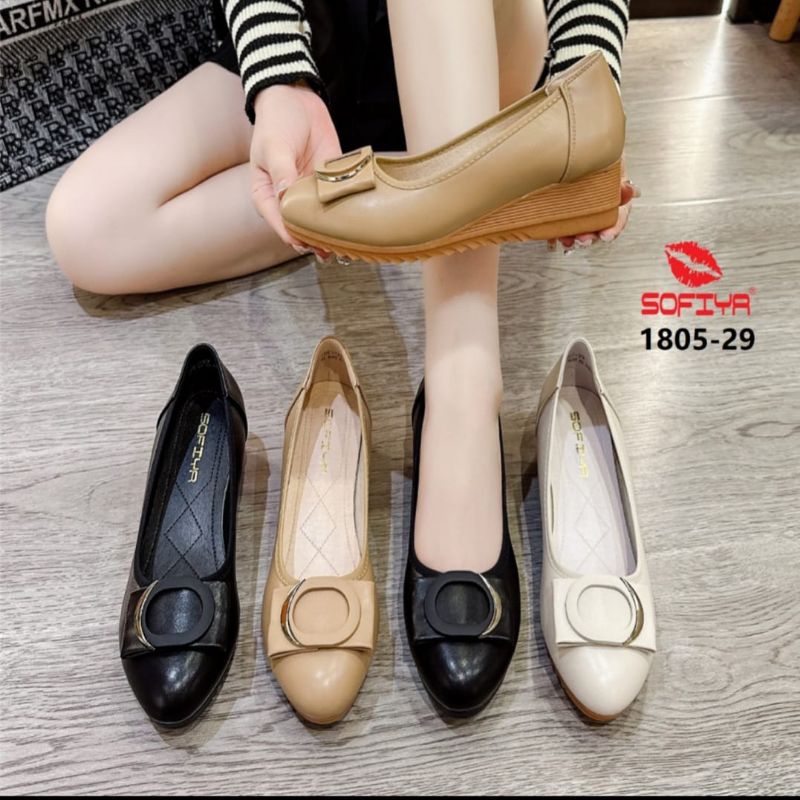 SOFIYA IMPORT ORIGINAL 1805 29 - Sepatu Wedges Kerja Kantor Wanita 4cm