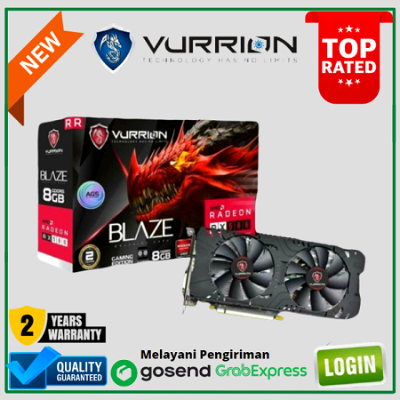 VURRION BLAZE RADEON RX580 8GB RX 580 8G RX-580 8GB AMD RADEON