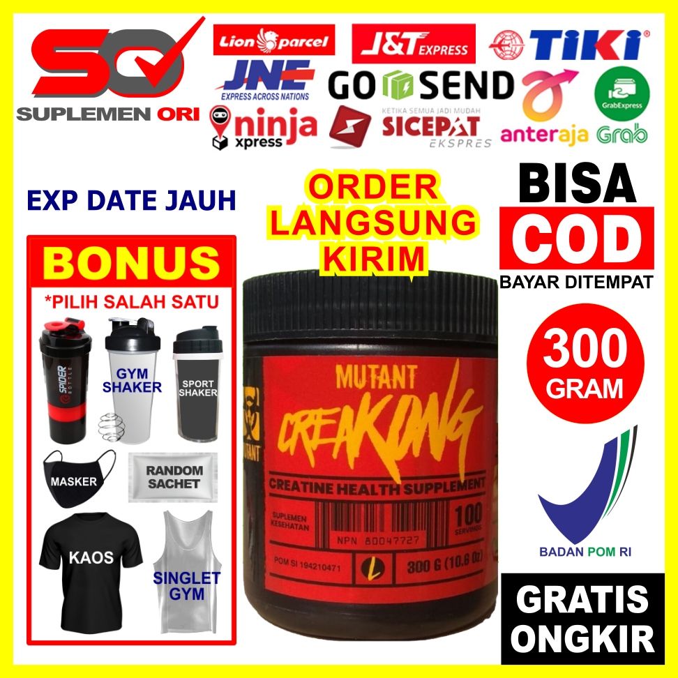 Mutant Creakong 300 Gram 75 Serv ASLI ORIGINAL BPOM Creakong Mutant 300Gram 75Serv Mutant Creatine 3