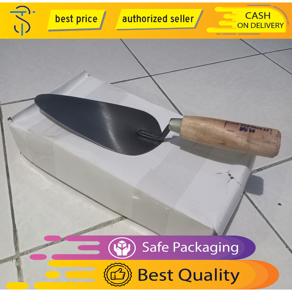 Sendok Semen Cetok Oval Galur Stainless Steel 5-7,5 Inch