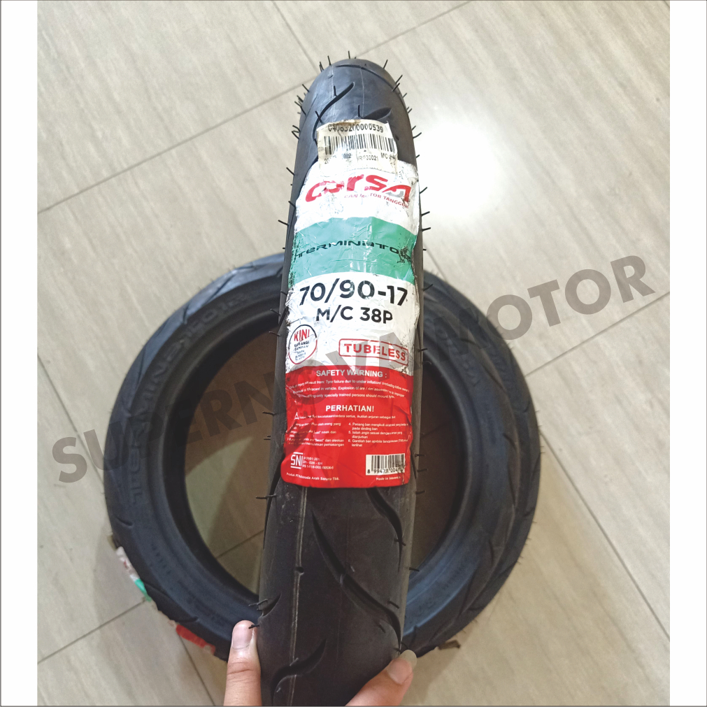 BAN LUAR CORSA 70/90-17 TERMINATOR BAN MOTOR BEBEK RING 17 CORSA TUBELESS