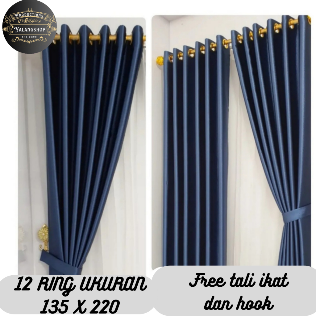 Gorden Blackout Import Polos Premium Abu Coklat Kuning Pink Hijau Merah Ungu