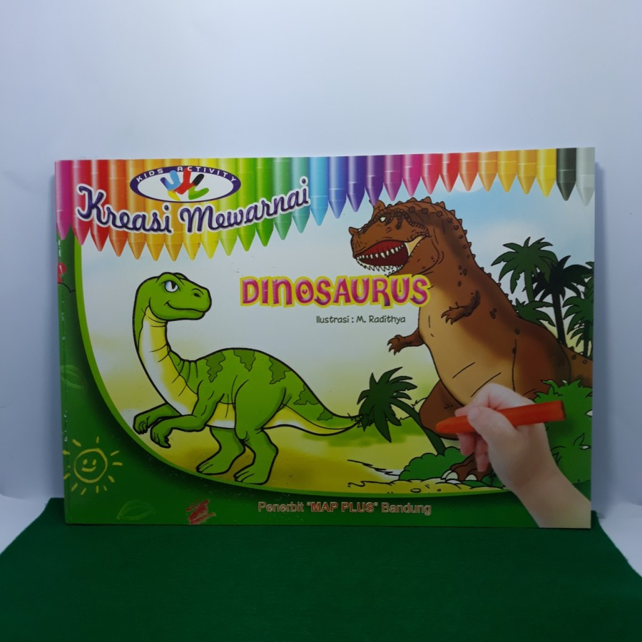

Buku Kreasi mewarnai Dinosaurus map plus buku anak