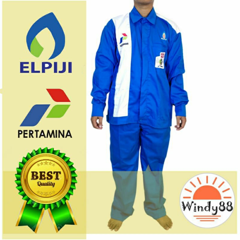 BAJU SERAGAM LPG PERTAMINA BIRU 12KG STELAN KEMEJA DAN CELANA ELPIJI SPBE LENGAN PANJANG TERBARU