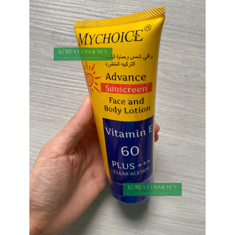 MYCHOICE ADVANCE SUNSCREEN FACE&BODY LOTION VITAMIN E 60PLUS+++ 150gr - SUNSCREEN THAILAND BEST SELL