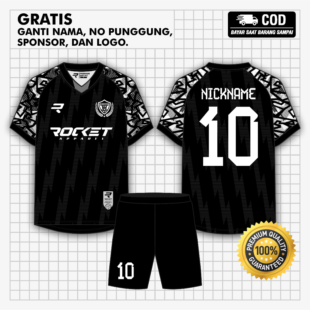 Jersey Futsal Custom Full Printing / Jersey Sepak Bola Custom Full Printing Bebas Custom Design / Je