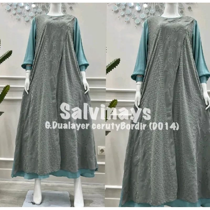Gamis Salvina Layer Cerutti Bordir