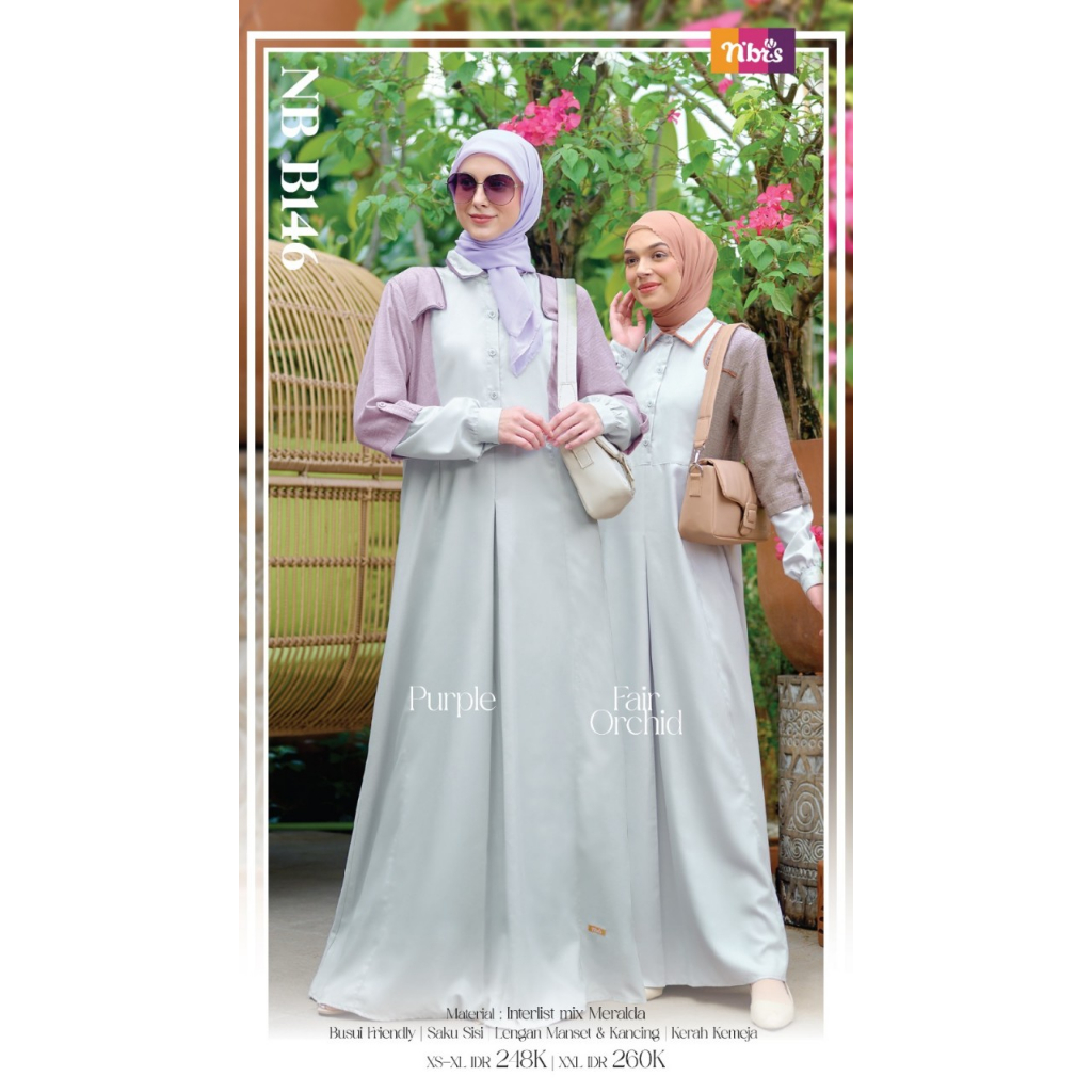Nibras NB B146 / Gamis Nibras Terbaru / Gamis Wanita Dewasa