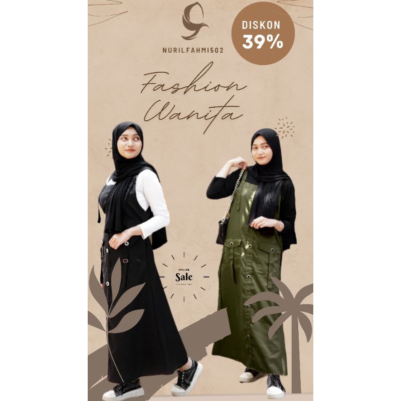 Gamis inara#overral gamis #flow overall jumsuit#gamis trendy#gamis polos#temy#baju kodok