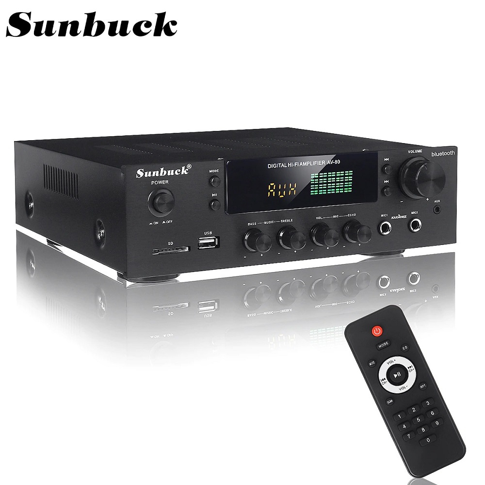 Sunbuck POWER Amplifier Bluetooth EQ Karaoke FM Radio 2000W - AV-80 - Black - POWER AMPLIFIER SUBWOOFER - AMPLIFIER BLUETOOTH - AMPLIFIER SUNBUCK