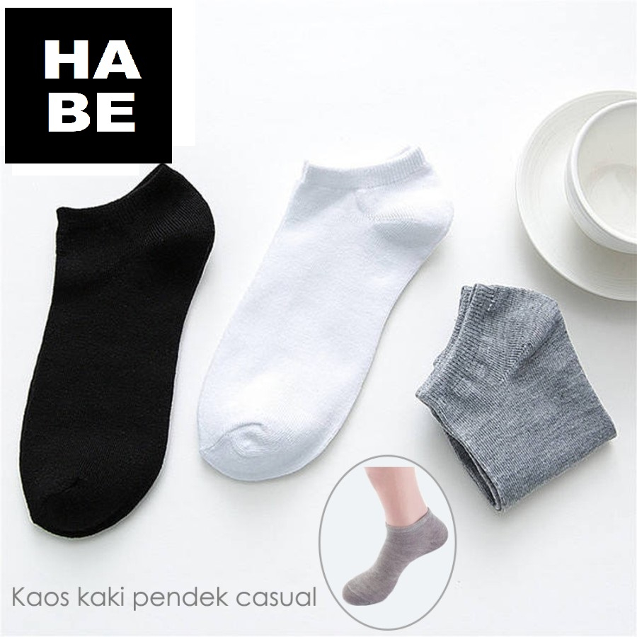 HABE Kaos Kaki Pendek Casual Quick Dry Warna Polos Unisex