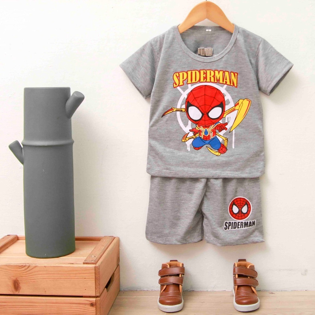 KAOS SETELAN KAOS ANAK LAKI-LAKI 0-6 TAHUN GAMBAR SUPERHERO/SETELAN KAOS ANAK COWOK /BAJU SETELAN