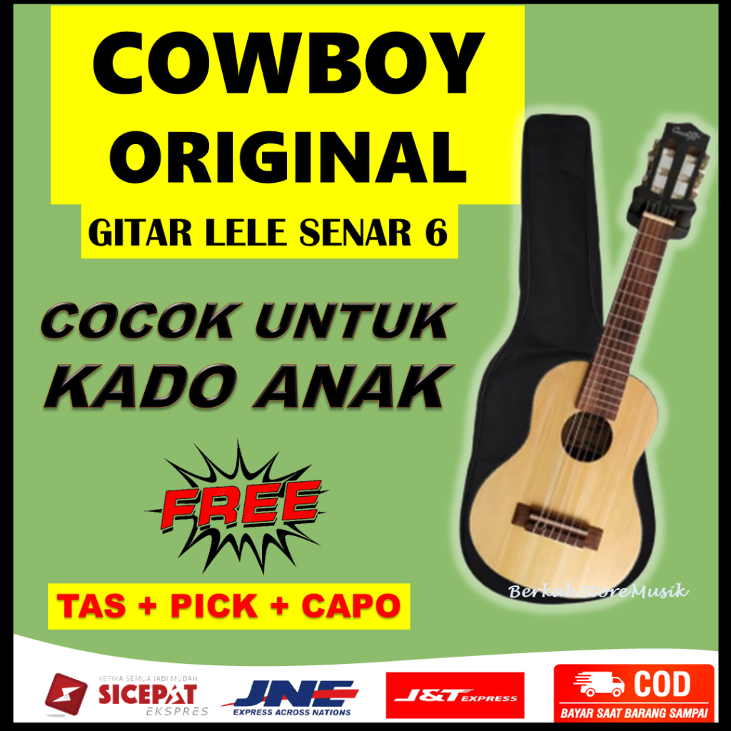 Gitar Mini Kecil Guitalele Gitar Lele Gitarlele Senar 6 Cowboy Original
