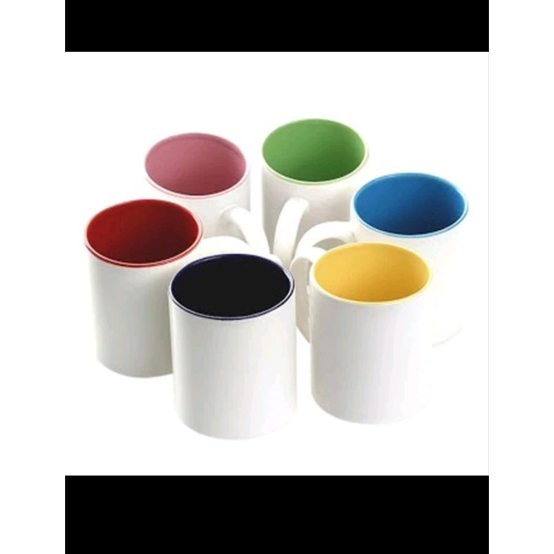 Mug polos warna coating / import